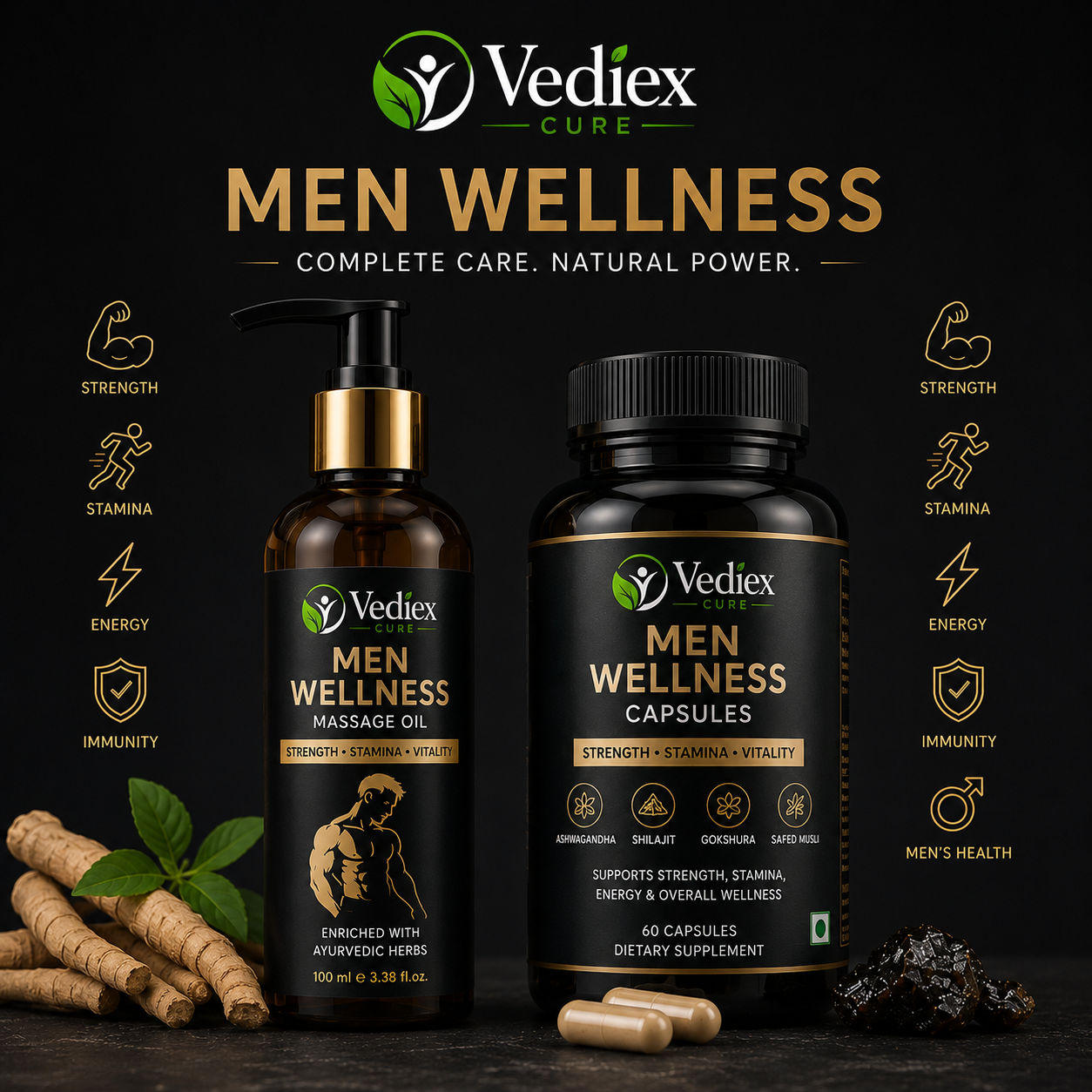 vediex cure men wellness combo kit - Image 4